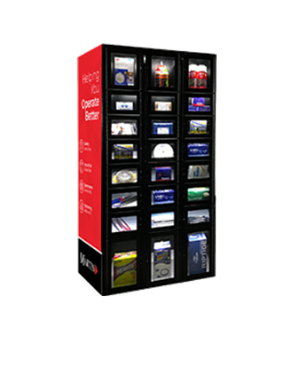 Industrial locker vending machine for workplace supplies